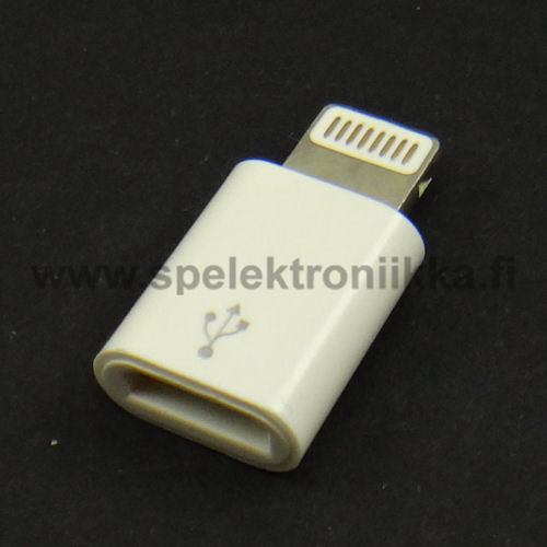 Apple Lightning / Micro USB-sovitin Micro USB to Apple Lightning liitin  adapteri | SP-Elektroniikka Oy