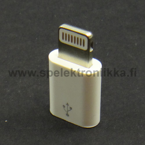 Apple Lightning / Micro USB-sovitin Micro USB to Apple Lightning liitin  adapteri | SP-Elektroniikka Oy