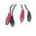 RCA jatkojohto 2xRCA uros / 2xRCA naaras 2.5m