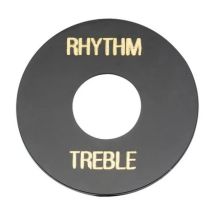 LP -mikkikytkinlevy, musta, kullattu teksti