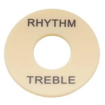 LP -mikkikytkinlevy, cream, musta teksti