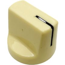 Potentiometrin nuppi osoittimella vintage white 6mm akselille "push to fit" efektimalli