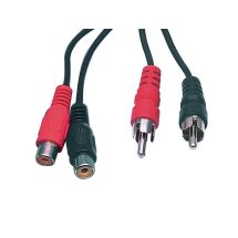 RCA jatkojohto 2xRCA uros / 2xRCA naaras 2.5m