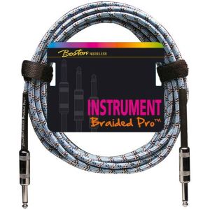 Kangaspäällysteinen instrumenttikaapeli Boston Braided Pro, 6m, Suora-Suora