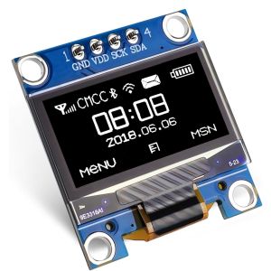 0,96" I2C OLED-näyttö 128x64 valkoinen, SSD1306 ohjain